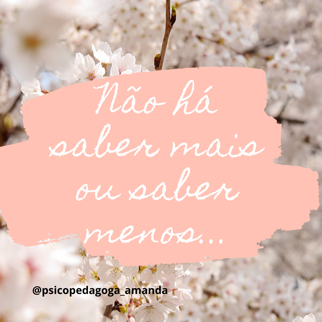 Não há saber mais ou saber menos...